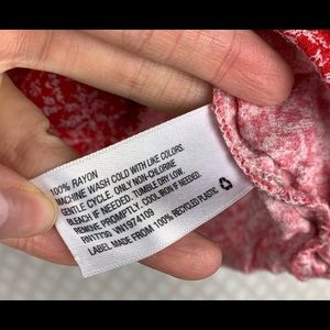 Universal Thread Red Floral Wrap Tie Sleeve Top